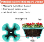 GameXcel Vertical Planter 7 Tier Stackable Planters Garden Planters Strawberry Herb Flower and Vegetable Planter Indoor Outdoor Gardening Pots with Removable Wheels and Tools-Teal 2 Pack