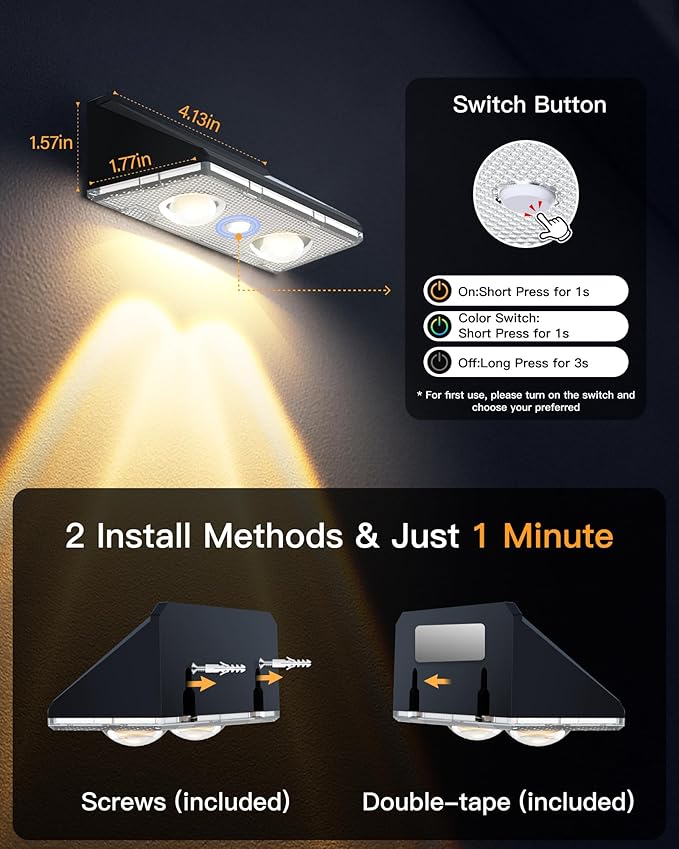 Solar Fence Lights Outdoor, 16 Pack IP65 Waterproof Fence Lights Solar Powered with Ultra-Bright LED Lens, 9 Color Modes, 12+ Hours Steady Glow for Deck/Backyard/Patio/Pool/Wall - Black