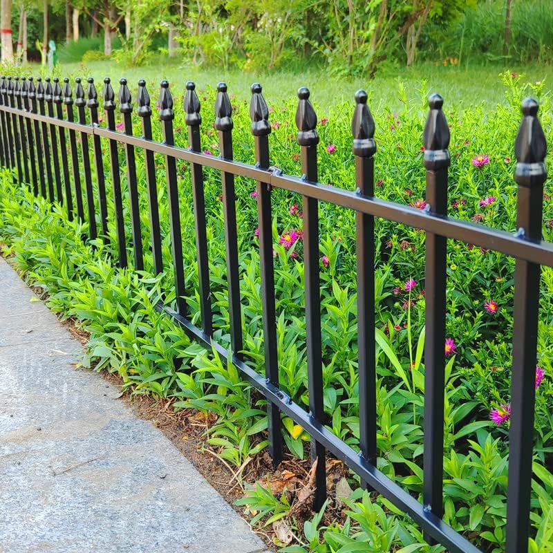 thealyn 18"h x 22"w decorative metal garden border showing dimensions