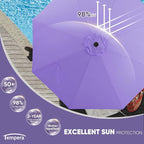 Tempera Patio Market Outdoor Table Umbrella with Auto Tilt and Crank, Large Sun Umbrella with Sturdy Pole & Fade Resistant Canopy, Easy to Set