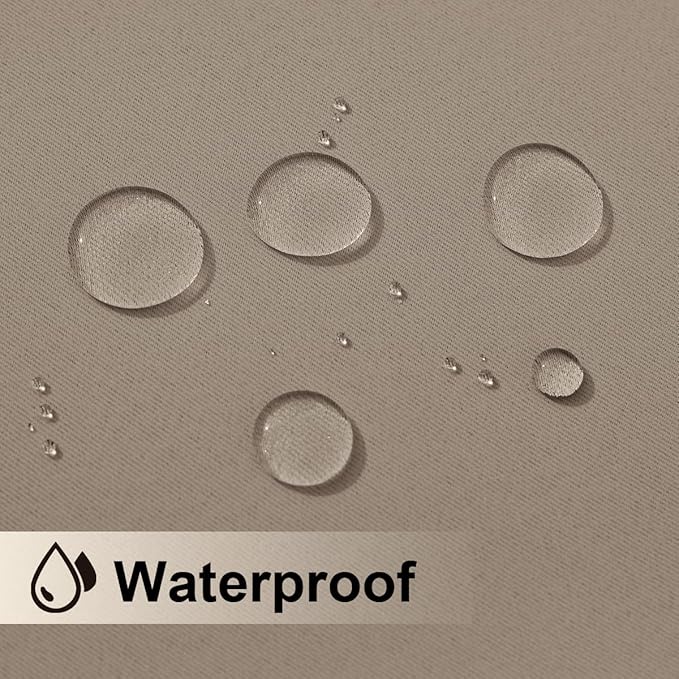 NICETOWN Morandi Brown Outdoor Curtains for Patio Waterproof 84 inch Long, 2 PCs Stainless Grommet Thermal Insulated Sun Blocking Outdoor Drape for Gazebo, UV Protection Outside Privacy Shade