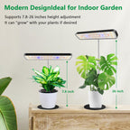 Aumtrly Grow Light Black 2 Pack, Full Spectrum Indoor Plant Light with Base | 3 Spectrum Modes, 5000K White, 26" Adjustable Height, 6/12/16H Auto Timer, 5 Brightness Levels, for Seedlings, Small Plants