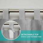 Exclusive Home Cabana Solid Indoor/Outdoor Light Filtering Hook-and-Loop Tab Top Curtain Panel Pair, 54"x132", Cloud Grey