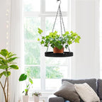 Plant Hanger Indoor Outdoor, Hanging Planter Baskets for Outdoor Indoor Plants, Hanging Plant Holder for Plants, Metal Window Plant Hanger, Black Hanging Plant Shelf, 1 Pack