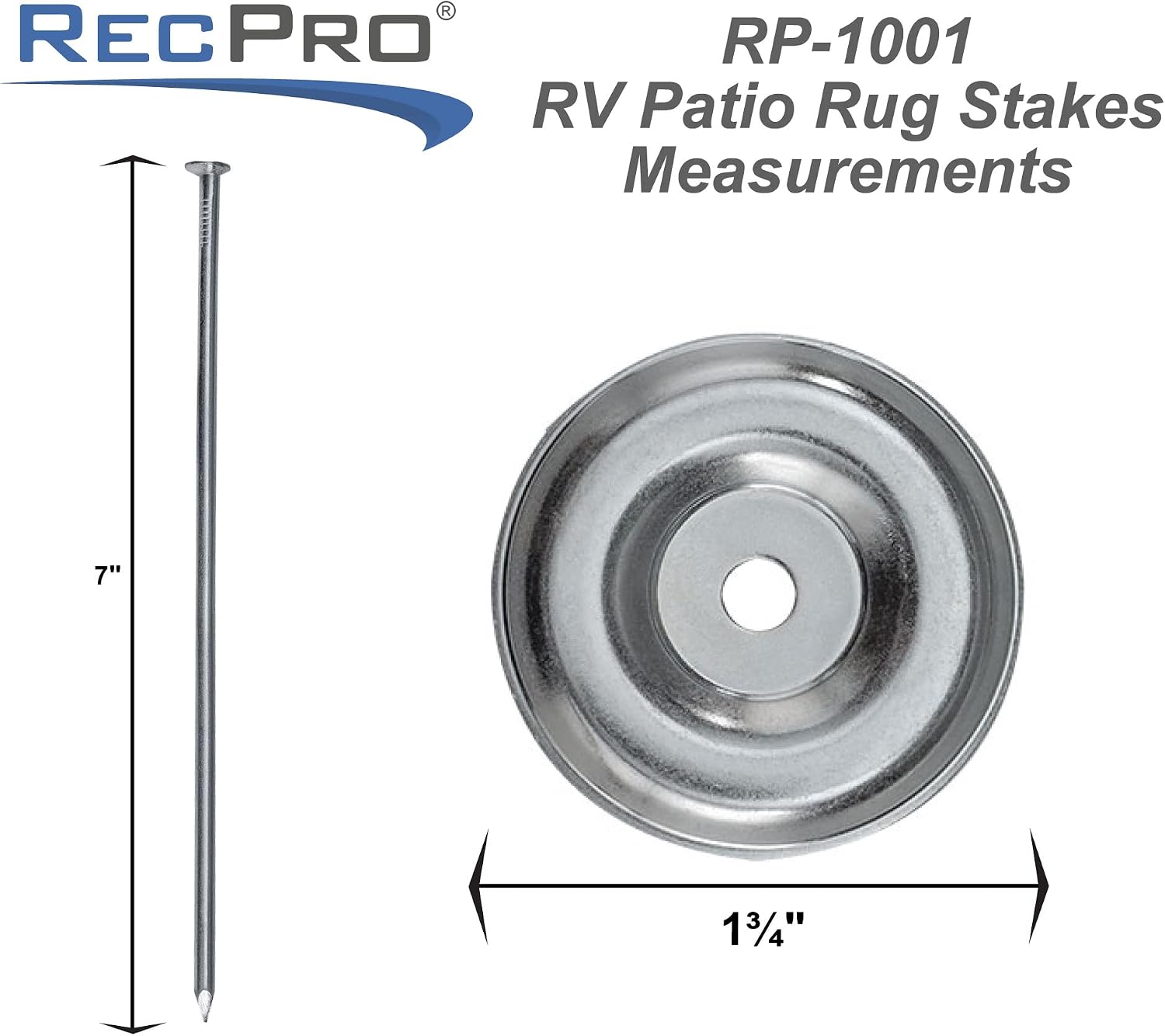 RecPro RV Rug Stakes | Outdoor Furniture | 6 Pack