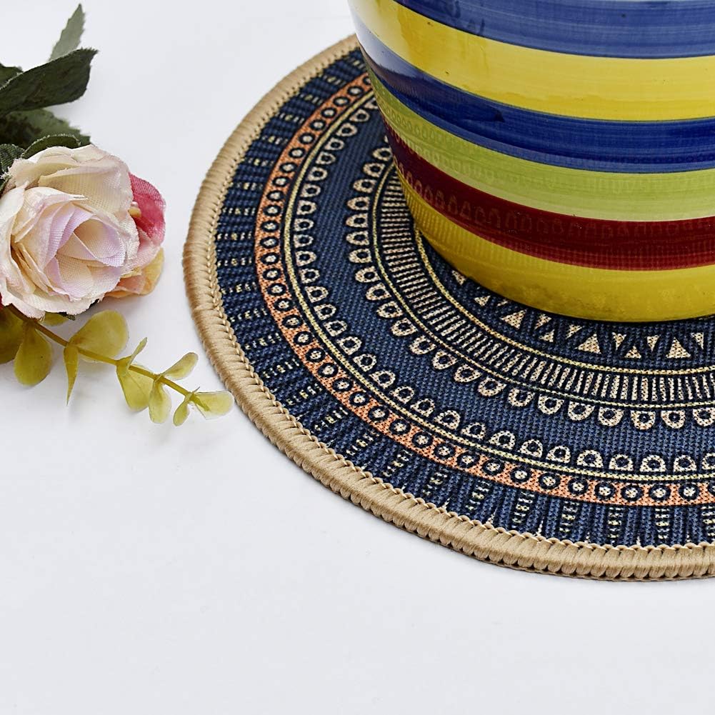 Boho Plant Pot Mat Absorbent Non Slip for Table Desk Floor 8.5" Set of 6