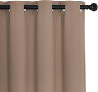 NICETOWN Blackout Curtains 72 inches Long, Grommet Privacy Window Treatment Thermal Insulated Room Darkening Sliding Glass Door Drape for Bedroom Living Room, 1 Panel, W100 x L72, Cappuccino