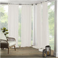 Elrene Home Fashions Matine Weatherproof Tab-Top Indoor/Outdoor Solid Color Curtain Panel for Porch, Pergola, Patio, Deck, 52”W x 95”L, Ivory