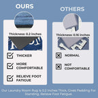 Lansny 20''x48'' Laundry Room Rug Non Slip Waterproof Laundry Mat | Navy Blue;Laundry Room Runner Rug;Farmhouse Laundry rug for Bathroom Washroom Mudroom Floor Decor;4ft Runner Rug Non Skid