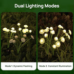 Solar Garden Lights, 2-Pack Dual Mode LED Solar Mushroom Lights, Waterproof Firefly Outdoor Decor for Yard, Patio, and Pathway – Warm White Jellyfish Ambiance