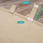 NICETOWN Outdoor Curtainss for Patio Waterproof 108 inch Extra Long, Self-Stick Tab Top Room Darkening Thermal Insulated Privacy Outdoor Space Drapes for Hall/Lounge, 84" Wide, Biscotti Beige, 2 PCs