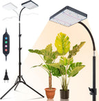 25 Watt Grow Light with Stand, Enough Bright, NO Need Adapter, 4/8/12/16/20H 5-Mode Timer, Natural Sunlight Full Spectrum Plant Growing Lamps for Tall Houseplants & Bonsai Tree
