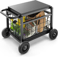 garden cart with seat,3-in-1 rolling seat with wheels, main product view