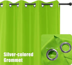 BONZER Outdoor Curtains for Patio Waterproof Thick Privacy Grommet Light Filtering Outside Curtains for Porch Pergola Gazebo Deck, 1 Panel, 54W x 84L inch, Green
