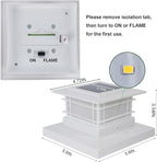 Dynaming 8 Pack Solar Post Cap Lights Outdoor with Flickering Flame Light, White Shell Fence Post Solar Lights Fit 4x4 5x5 Vinyl/Wooden Posts, Brightness LED Lighting Decor for Garden Deck Patio