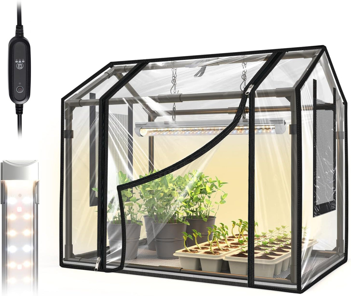 bstrip mini indoor greenhouse with grow light, tabletop, main product view