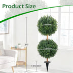 3ft topiary trees artificial outdoor faux boxwoods for, close-up detail