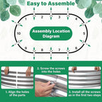 TATAANTY Galvanized Raised Garden Bed for Outdoor: 4X2X1ft Durable Metal Vegetable Plant Container Kit - Oval Planter Box for Gardening Flower Trough （2 Pack）