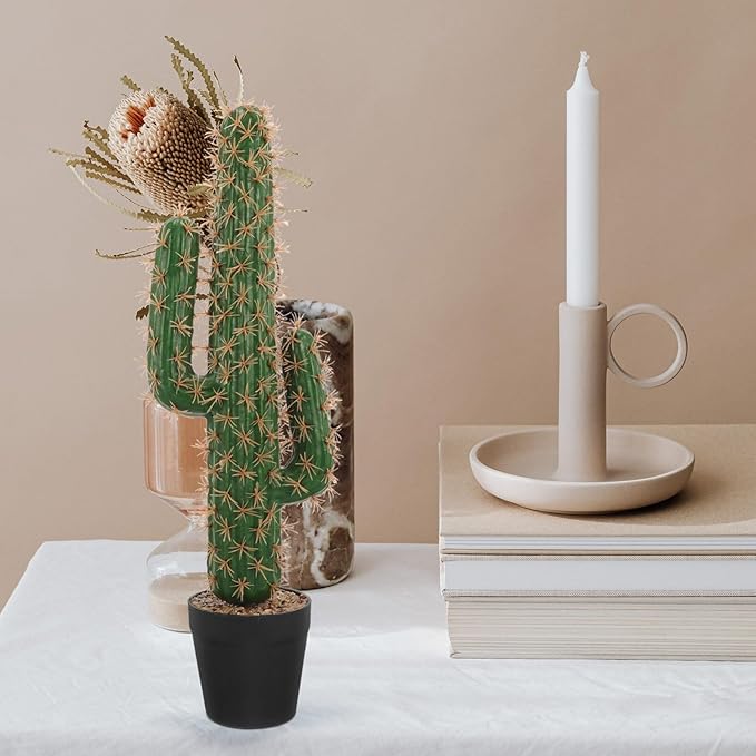 ABOOFAN Artificial Saguaro Cactus in Pot Faux Succulent Plant 20.86In Large Fake Potted Cacti Decorative Bonsai for Home Office Garden D Cor