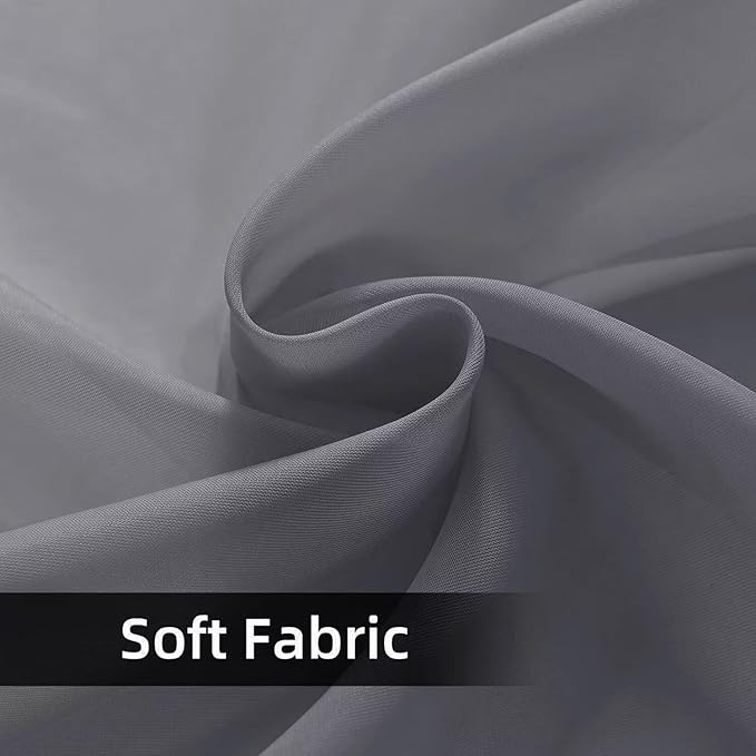 SpaceDresser Waterproof Outdoor Sheer Curtains for Patio - 4 Panels Rod Pocket Indoor Voile Sheer Curtain for Living Room,52W x 120L inch,Grey
