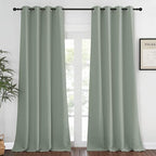 NICETOWN Sage Green Blackout Curtains for Bedroom - Grommet Thermal Insulated Family Home Window Treatments Solid Room Darkening Privacy Drape for Living Room (W52 x L108, 1 Panel)