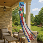 Madrona Brands American USA Liberty Flowers Windsock | Durable Outdoor Patriotic Hanging Wind Flag Decoration | Yard, Porch, Patio | 48 Inch