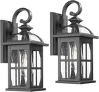 Darkaway Outdoor Wall Lights, Exterior Light Fixture with Seeded Glass, Aluminum Anti-Rust Exterior Lights Sconces Lighting for House Porch Yard Hallway Doorway Garage