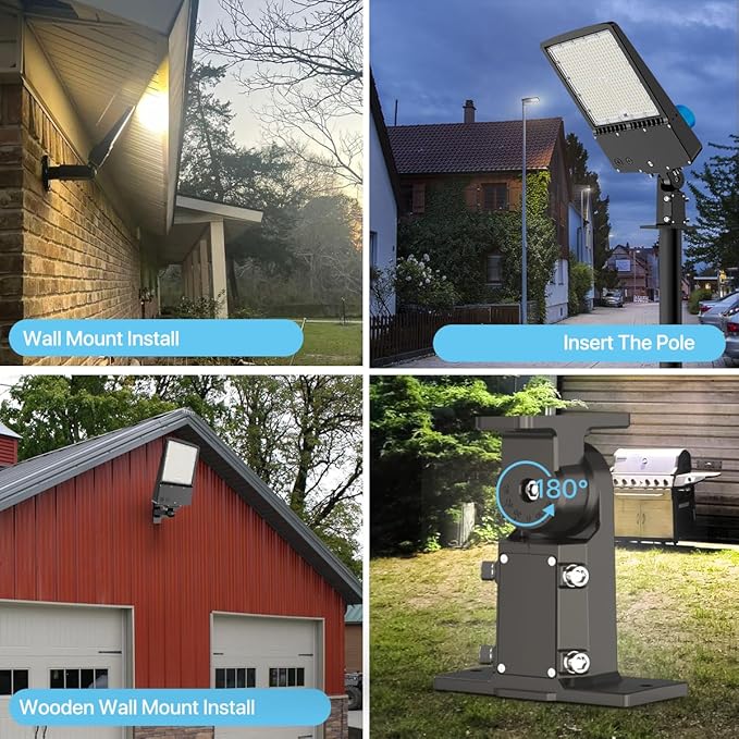 HYPERLITE Led Parking Lot Lights Outdoor 300W - UL Listed Wall Mount LED Stadium Flood Light - 45000lm 5000K Parking Lights Commercial for Backyard Court Street Driveways Highway Farm - 2Packs