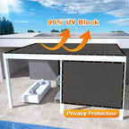 Artpuch Outdoor Pergola Shade Cover 8x13 FT Sun Shade Cloth with Grommets Dark Grey 90% UV Protection Canopy Patio Privacy Screen (Customized Available)