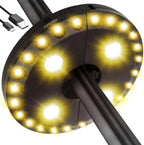 LATME Patio Umbrella Light Rechargeable Umbrella Lights– 10-25 Hours Runtime,Umbrella Pole Light 3 Lighting Modes Cordless,Patio Pool Accessories and Backyard Decor (Warm Yellow)