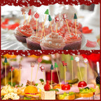 300 Pack Christmas Cocktail Picks Party Supplies, 15 Kinds of Toothpicks for Appetizers, 5.1 Inch Natural Bamboo Tree Cocktail Picks Charcuterie Drink Stirrers Skewers Holiday Decorations Decor