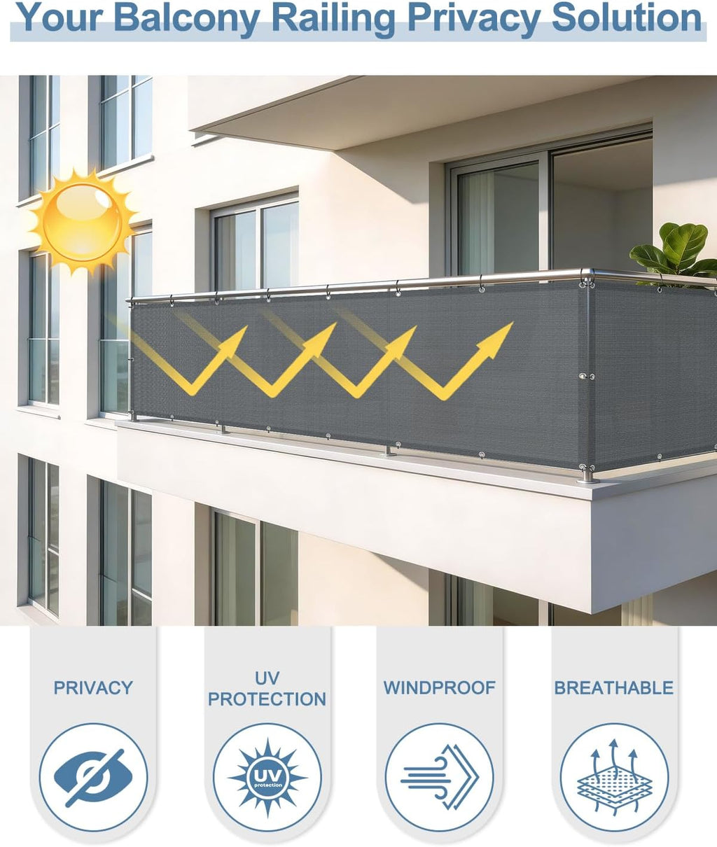 balcony privacy screen fence uv protection, customized 2.5'x6', close-up detail