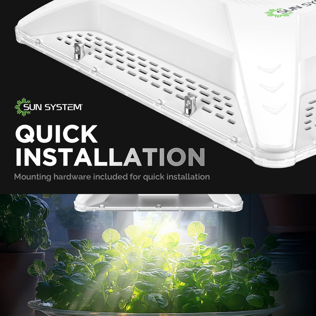 Sun System P2000 HelioGrow LED Grow Light for Indoor Plants - 200 Watt, High Efficiency Full Spectrum Dimmable Diodes, Daisy Chain up to 512 Units, 2 Year Warranty, Mounting Hardware Included