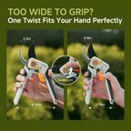 PrunePro® 8.2" Pruning Shears Ultra Sharp Lightweight Bypass Plant Clippers | German Stainless Steel Adjustable Handle Width Ergonomic Small Hands Arthritis Friendly Effortless Cut Up to 1" Garden Tools