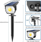 6 Pack Solar Spot Lights Outdoor, Solar Spotlights Outdoor Waterproof 2-in-1 Auto On/Off Landscape Lighting for Outside Yard Wall Garden Pathway(Warm White)