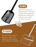 heavy duty sifting shovel with adjustable handle (26"-48") on a desk or shelf