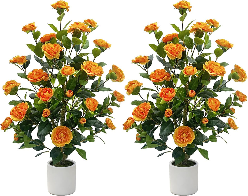 artificial camellia tree, 3ft faux flowering camellia plant, main product view
