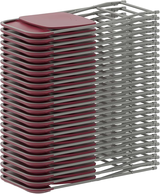 Flash Furniture Hercules Series Plastic Folding Chair - Red - 650LB Weight Capacity Comfortable Event Chair - Lightweight Folding Chair