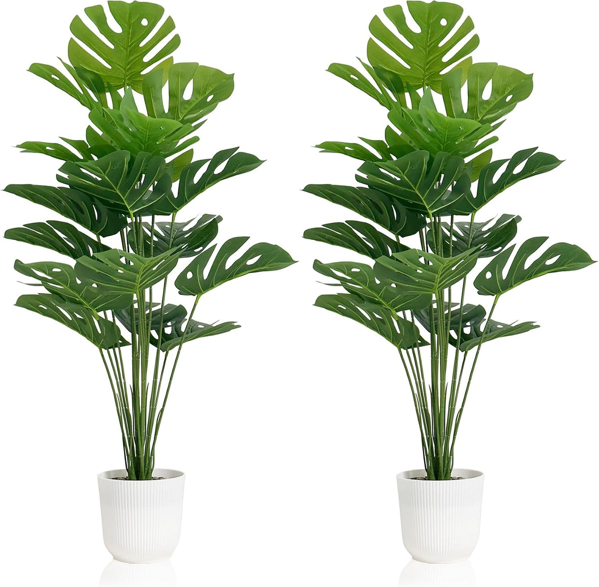 sajandas set of 2 artificial monstera deliciosa plants, main product view