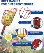 26FT Reach Pole Saw, Telescoping Tree Trimmer with 5-20FT Extension Pole, Sharp Steel Blade and Scissors, Fruit Picker, Extendable Long Handle Tree Pruner for Yard Garden Trees Palms Shrubs