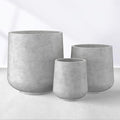 Kante 15.3"+11.6"+8.2" Dia Round Concrete Planter, Large Outdoor Indoor Planter Pots Containers with Drainage Holes and Rubber Plug for Home Garden Patio, Gray Concrete