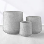 Kante 15.3"+11.6"+8.2" Dia Round Concrete Planter, Large Outdoor Indoor Planter Pots Containers with Drainage Holes and Rubber Plug for Home Garden Patio, Gray Concrete