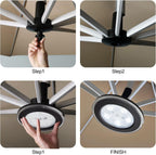 Vitnucrol LED Patio Umbrella Lights with Remote, 4000mAh Rechargeable | Portable, Outdoor Cantilever Umbrella Lamp, 3 Brightness, Dimmable, Camping Lights for Offset Umbrellas, Tents