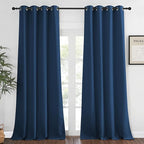 NICETOWN Blackout Room Darkening Window Curtain - Thermal Insulated Solid Grommet Blackout Patio Door Curtain/Drape for Living Room (Moroccan Blue, 1 Panel, 52 by 95-inch)