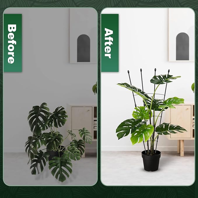 Garden Trellis for Climbing Plants Outdoor & Indoor, 47in Obelisk Trellis and Tomato cage 2 Shapes Rustproof Plant Support for Indoor Plants Trellis for Potted Plants with 5pcs Decorative Butterfly