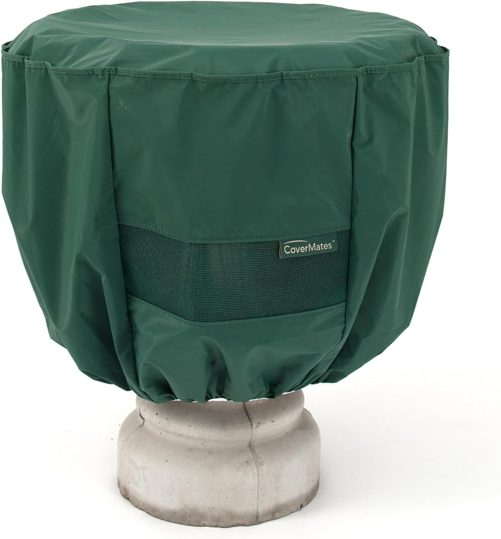Covermates Classic Bird Bath Cover – 24 Diameter x 18H, Green | Water-resistant protection, 12-gauge vinyl, elastic hem, mesh vent, 2-year warranty