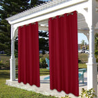 BONZER Waterproof Indoor/Outdoor Curtains for Patio Thick Privacy Grommet Curtains for Bedroom, Living Room, Porch, Pergola, Cabana, 1 Panel, 84W x 95L inch, Red