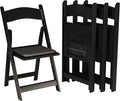 SIMPLEX 4 Black Resin Stackable Folding Chair - Comfortable Black Foldable Chair - Folding Chairs with Padded Seats - Indoor/Outdoor Folding Chairs for Events - Lightweight Foldable Chairs (4 Pack)
