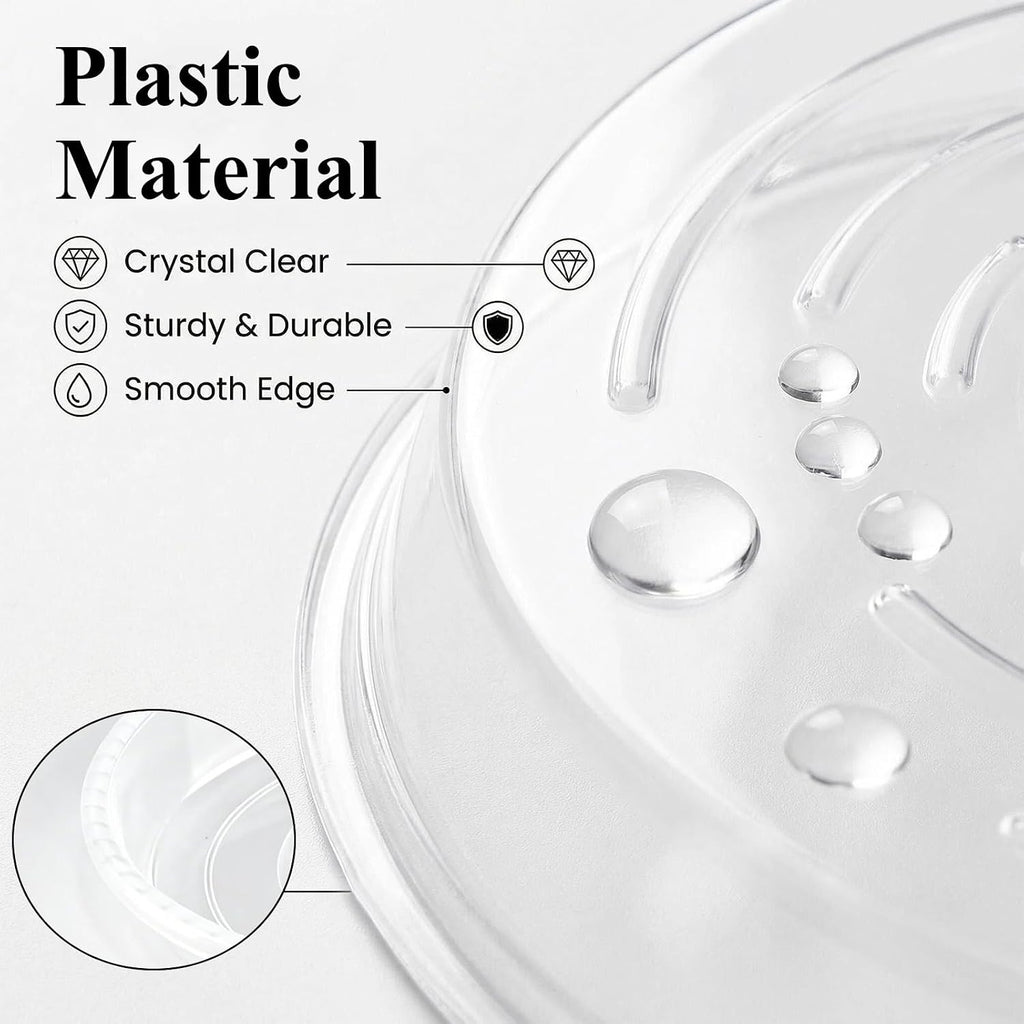 20 Pack Clear Plant Saucer 4.5 Inches Plastic Drip Trays to Catch Water | Round plastic flower pot saucers for indoors and outdoors catch drainage water to protect floors, shelves, decks and patios.