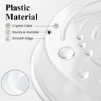20 Pack Clear Plant Saucer 4.5 Inches Plastic Drip Trays to Catch Water | Round plastic flower pot saucers for indoors and outdoors catch drainage water to protect floors, shelves, decks and patios.